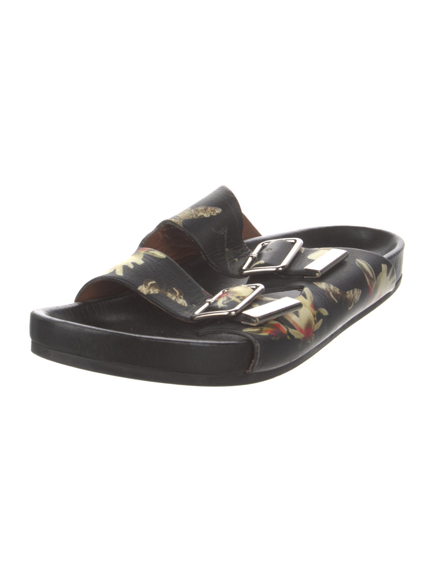 Givenchy Leather Floral Print Slides
