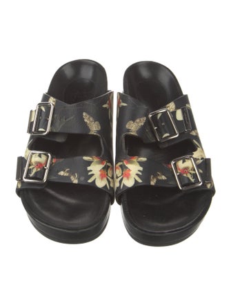 Givenchy Leather Floral Print Slides