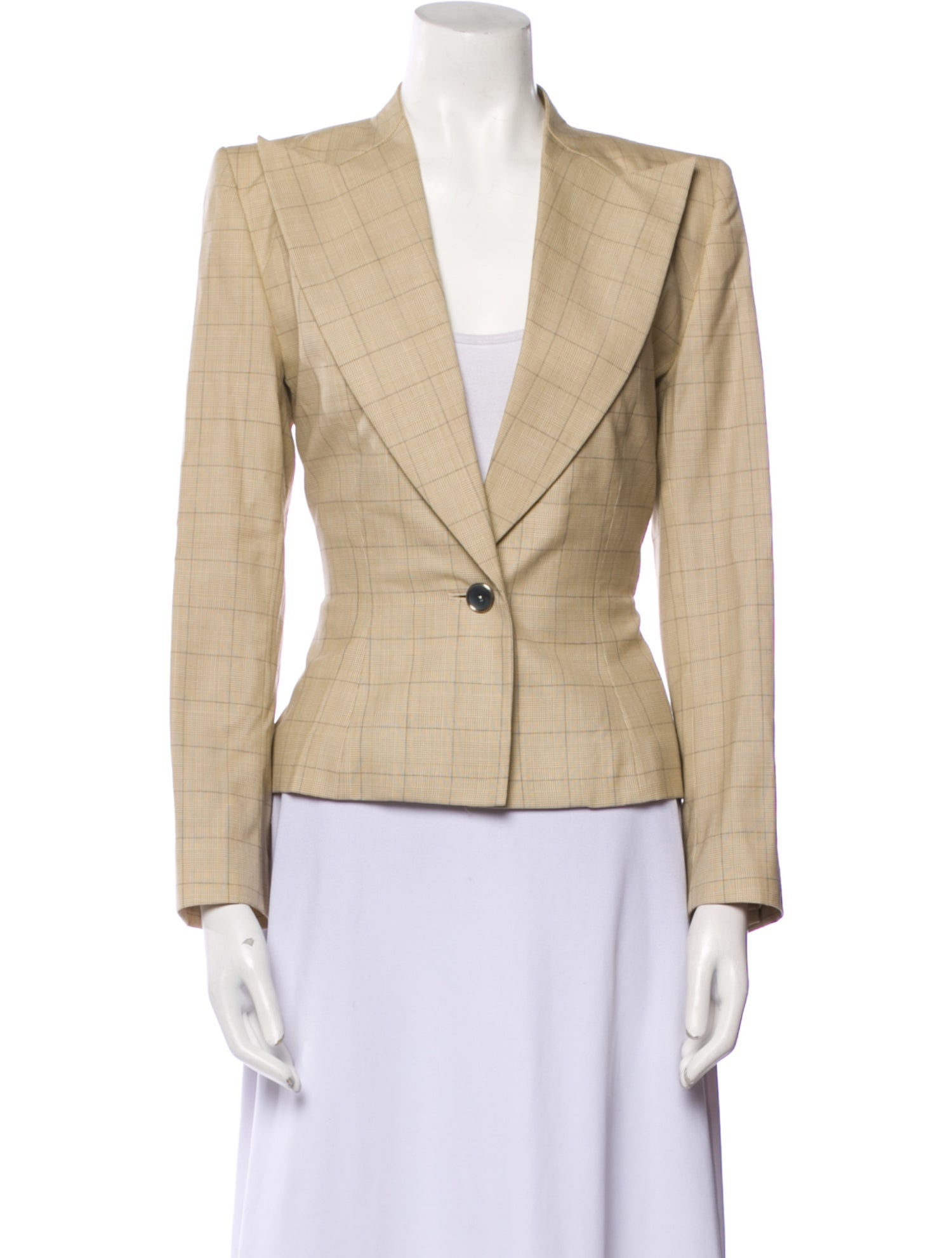 Givenchy Wool Plaid Print Blazer