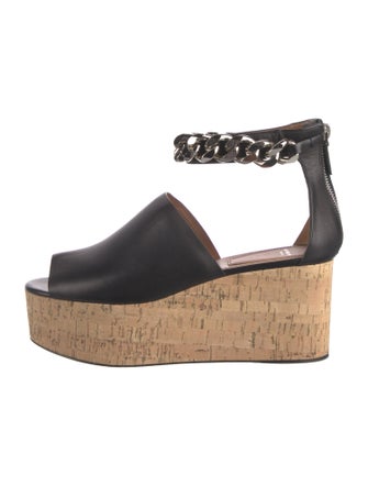 Givenchy Leather Chain-Link Accents Sandals