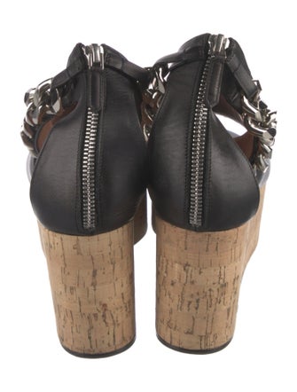 Givenchy Leather Chain-Link Accents Sandals