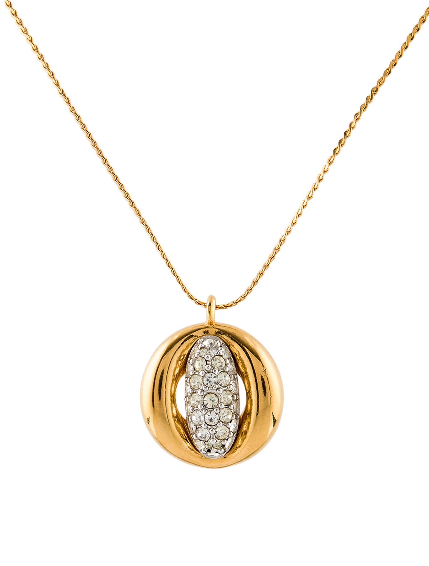 Givenchy Vintage Crystal Pendant Necklace