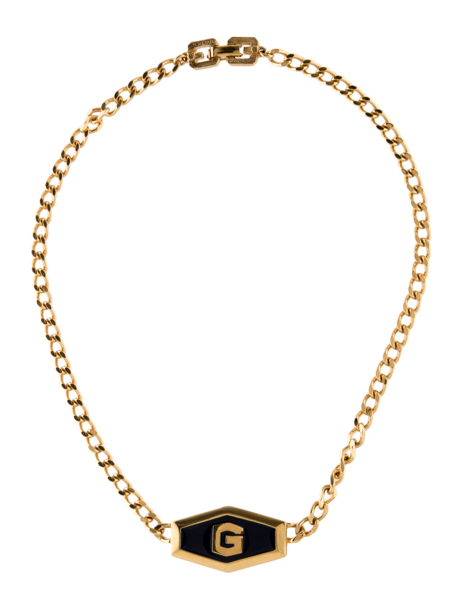 Givenchy Vintage Enamel G Collar Necklace