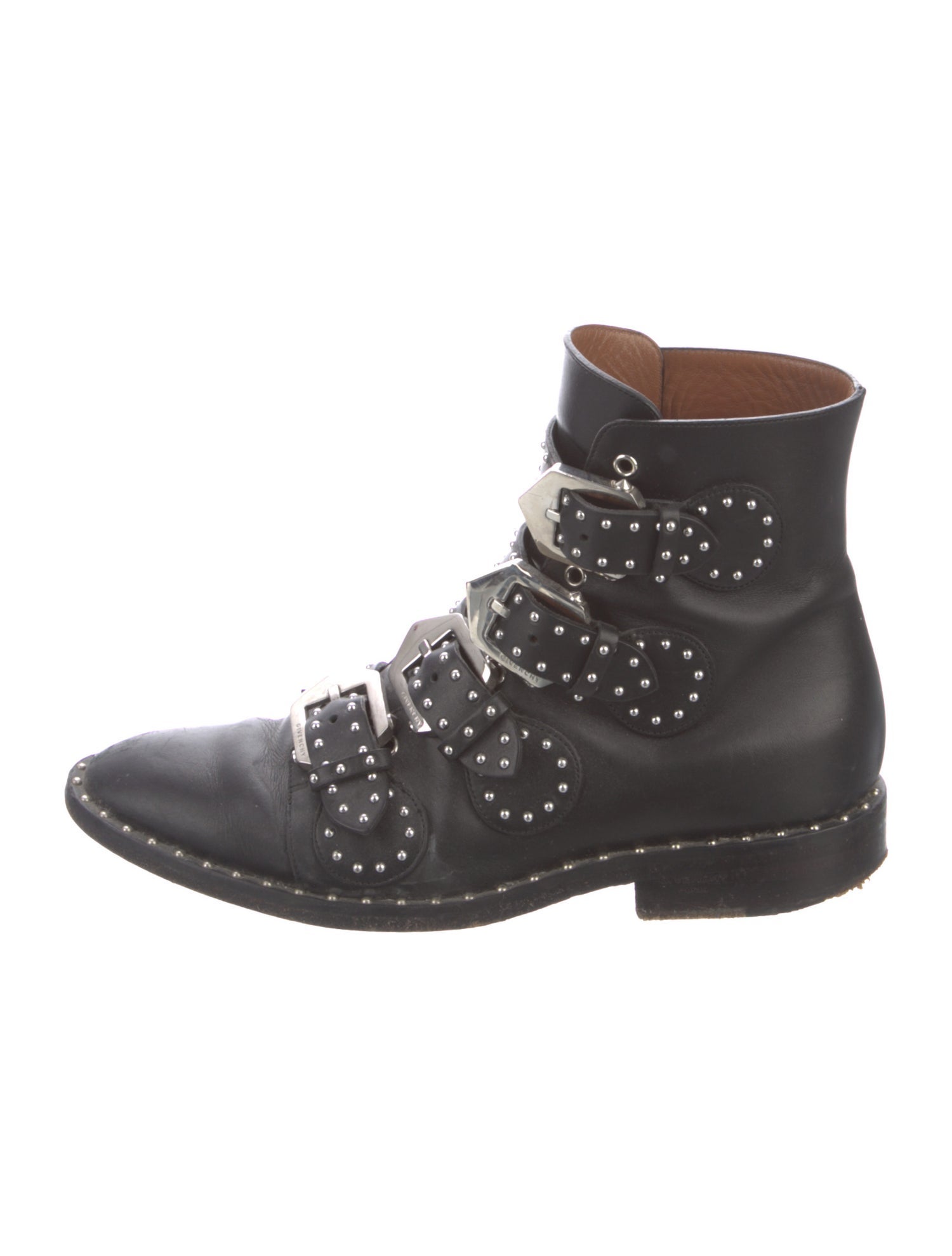 Givenchy Leather Studded Accents Combat Boots