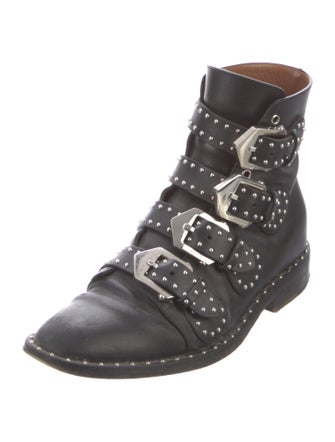 Givenchy Leather Studded Accents Combat Boots