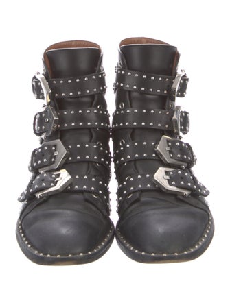 Givenchy Leather Studded Accents Combat Boots