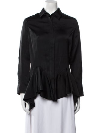 Givenchy Silk Long Sleeve Button-Up Top