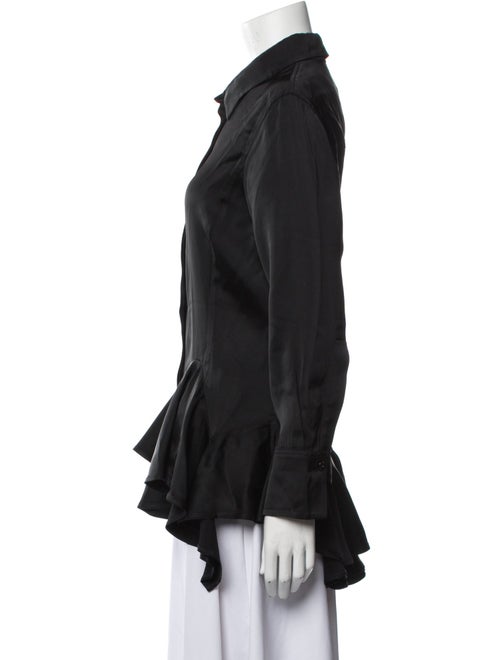 Givenchy Silk Long Sleeve Button-Up Top