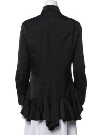 Givenchy Silk Long Sleeve Button-Up Top