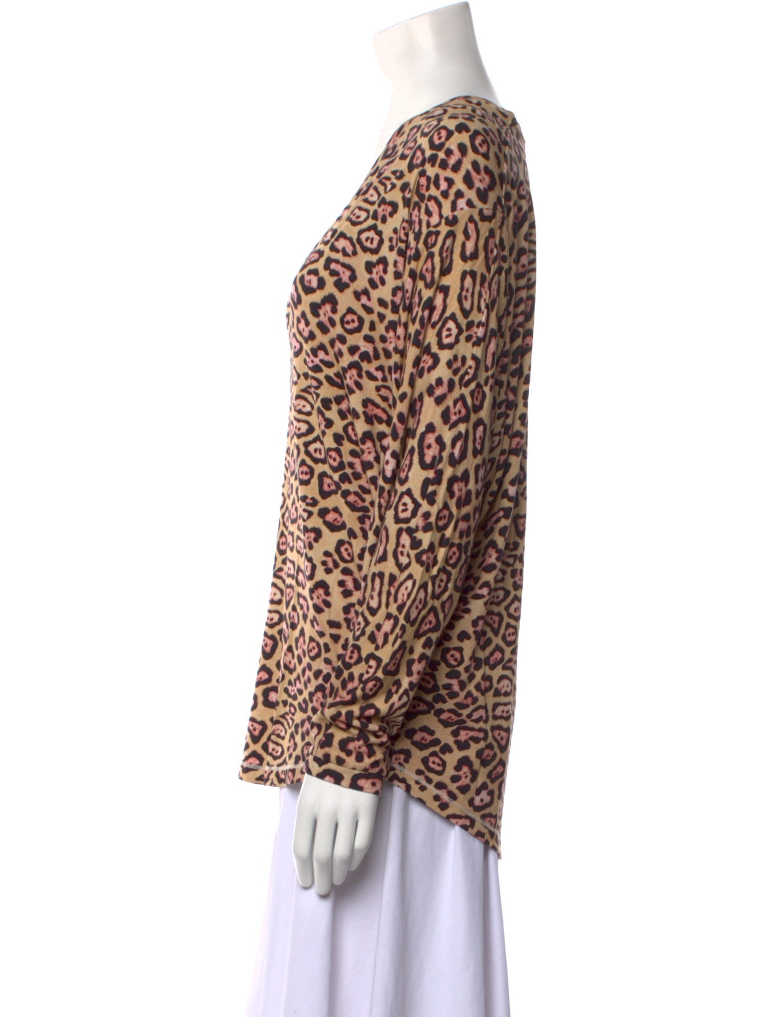 Givenchy Animal Print V-Neck Blouse