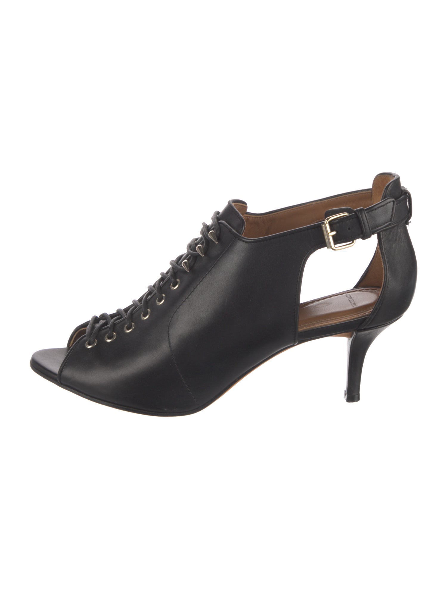 Givenchy Leather Cutout Accent Slingback Sandals