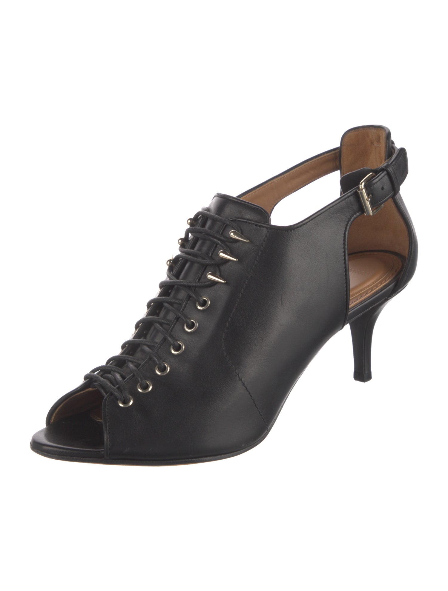 Givenchy Leather Cutout Accent Slingback Sandals