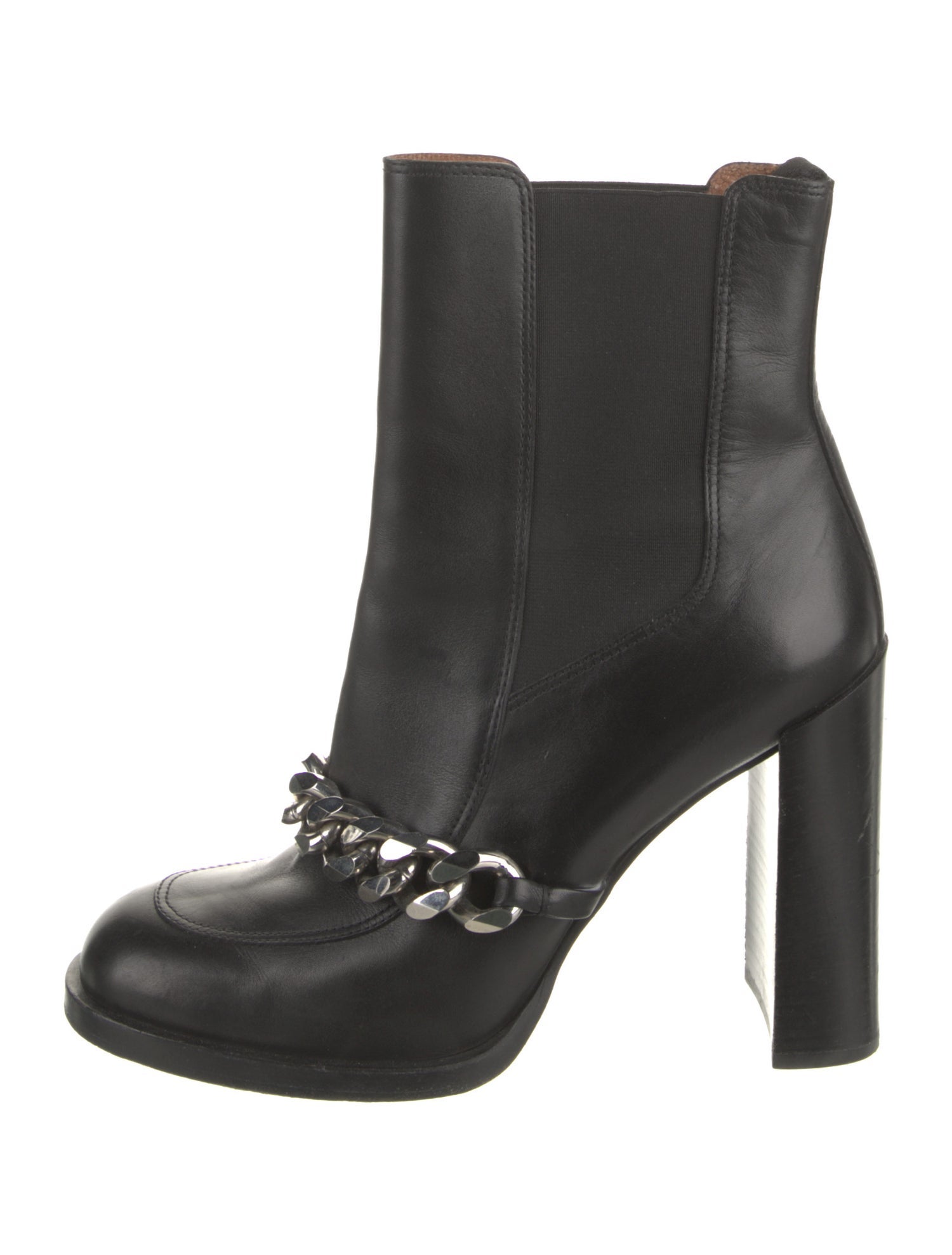 Givenchy Leather Chain-Link Accents Chelsea Boots