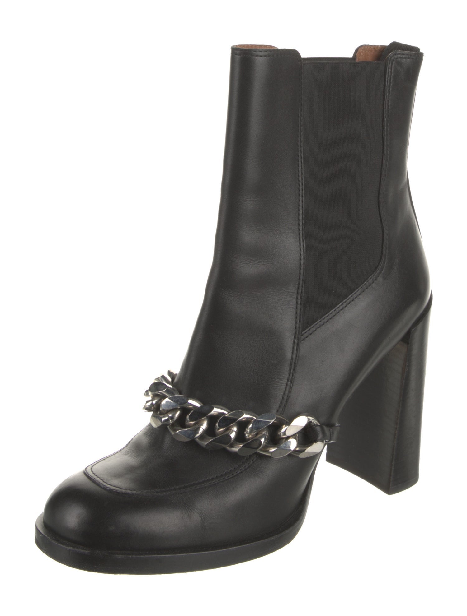 Givenchy Leather Chain-Link Accents Chelsea Boots
