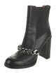 Givenchy Leather Chain-Link Accents Chelsea Boots