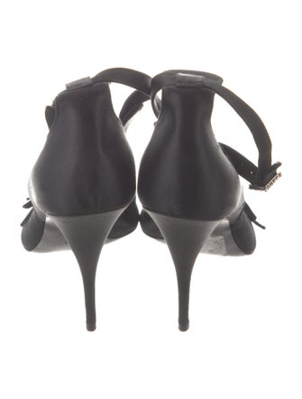 Givenchy Satin Crystal Embellishments T-Strap Sandals