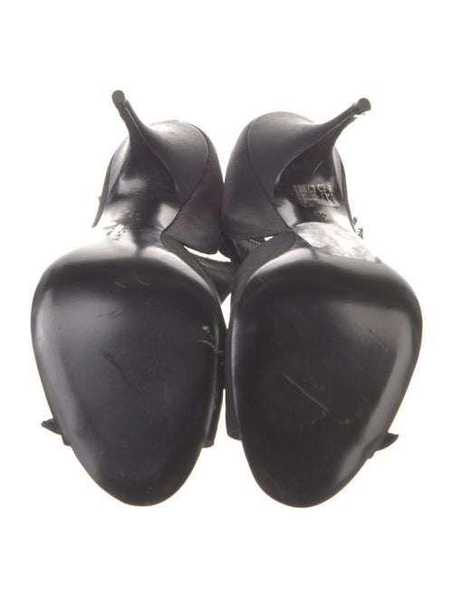 Givenchy Satin Crystal Embellishments T-Strap Sandals