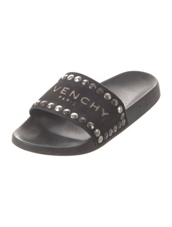 Givenchy Suede Studded Accents Slides