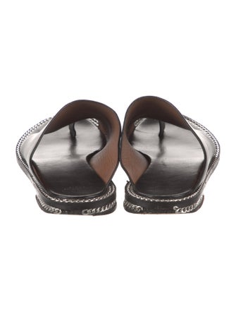 Givenchy Leather Chain-Link Accents Slides