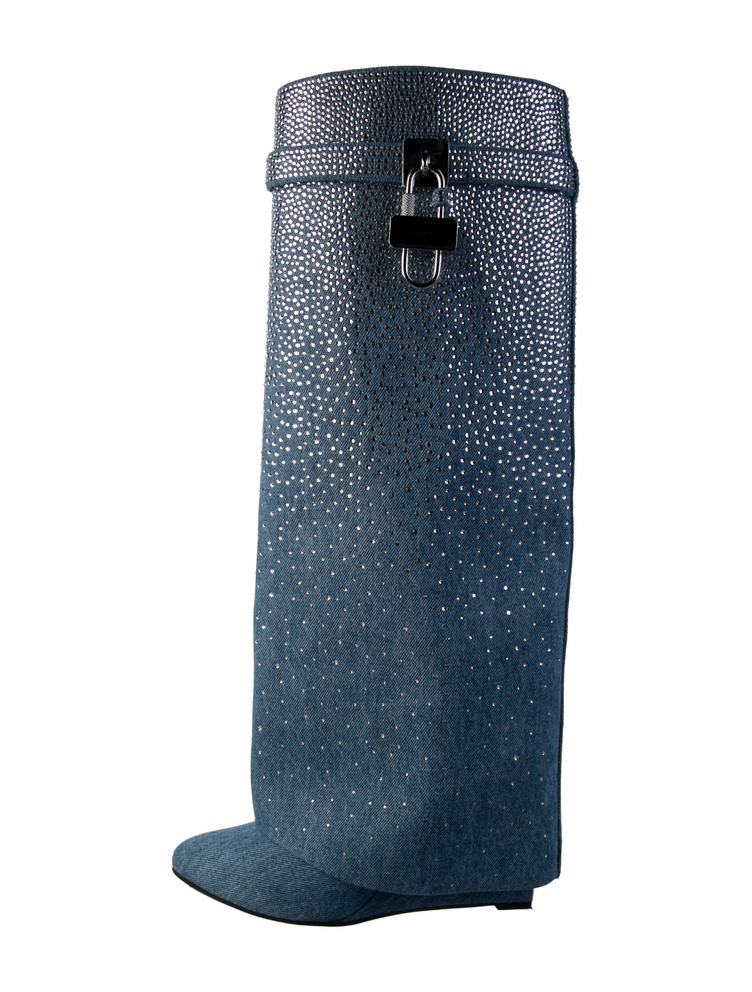 Givenchy Denim Crystal Embellishments Boots