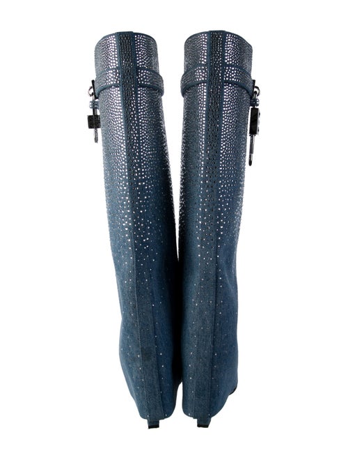 Givenchy Denim Crystal Embellishments Boots