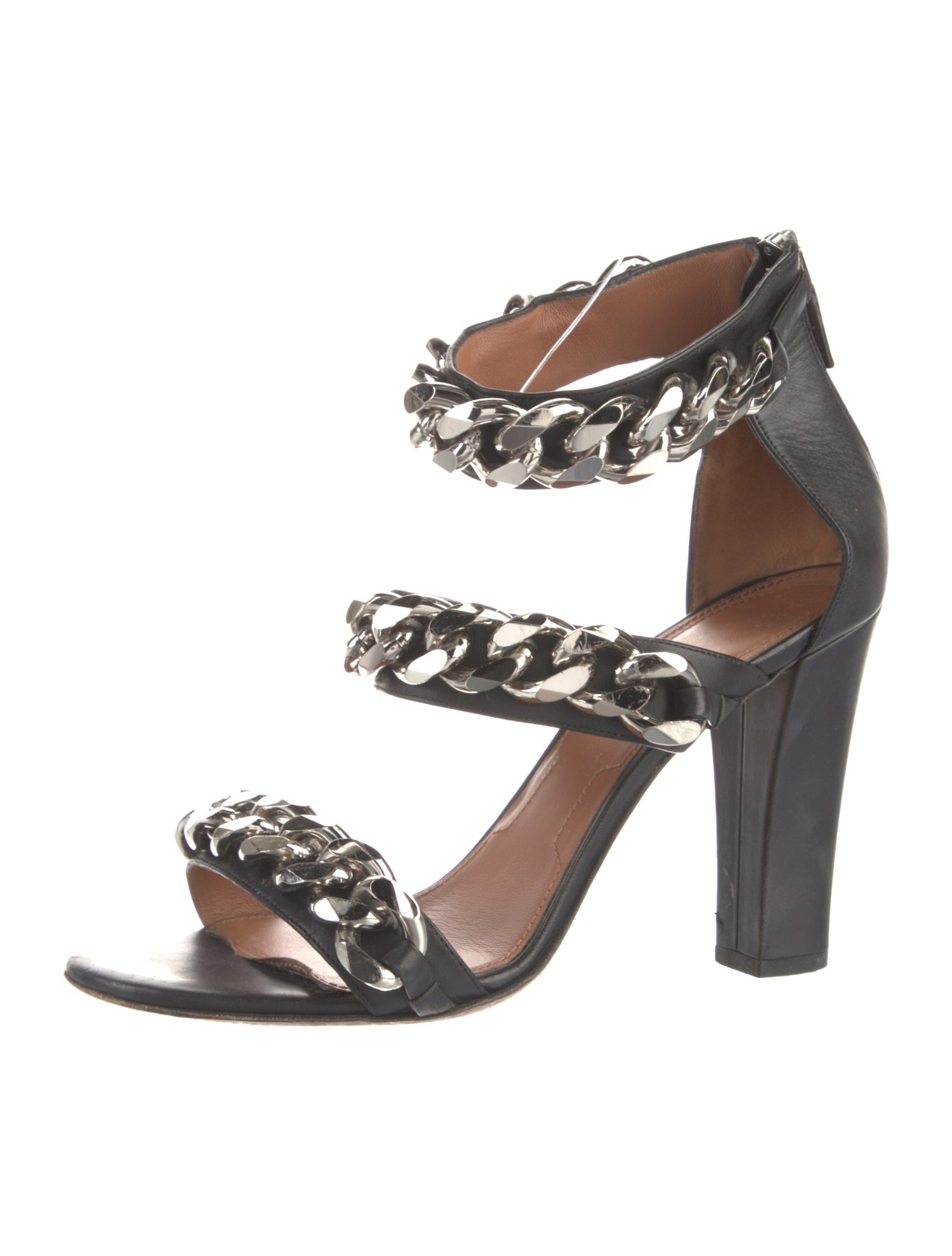 Givenchy Leather Chain-Link Accents Sandals