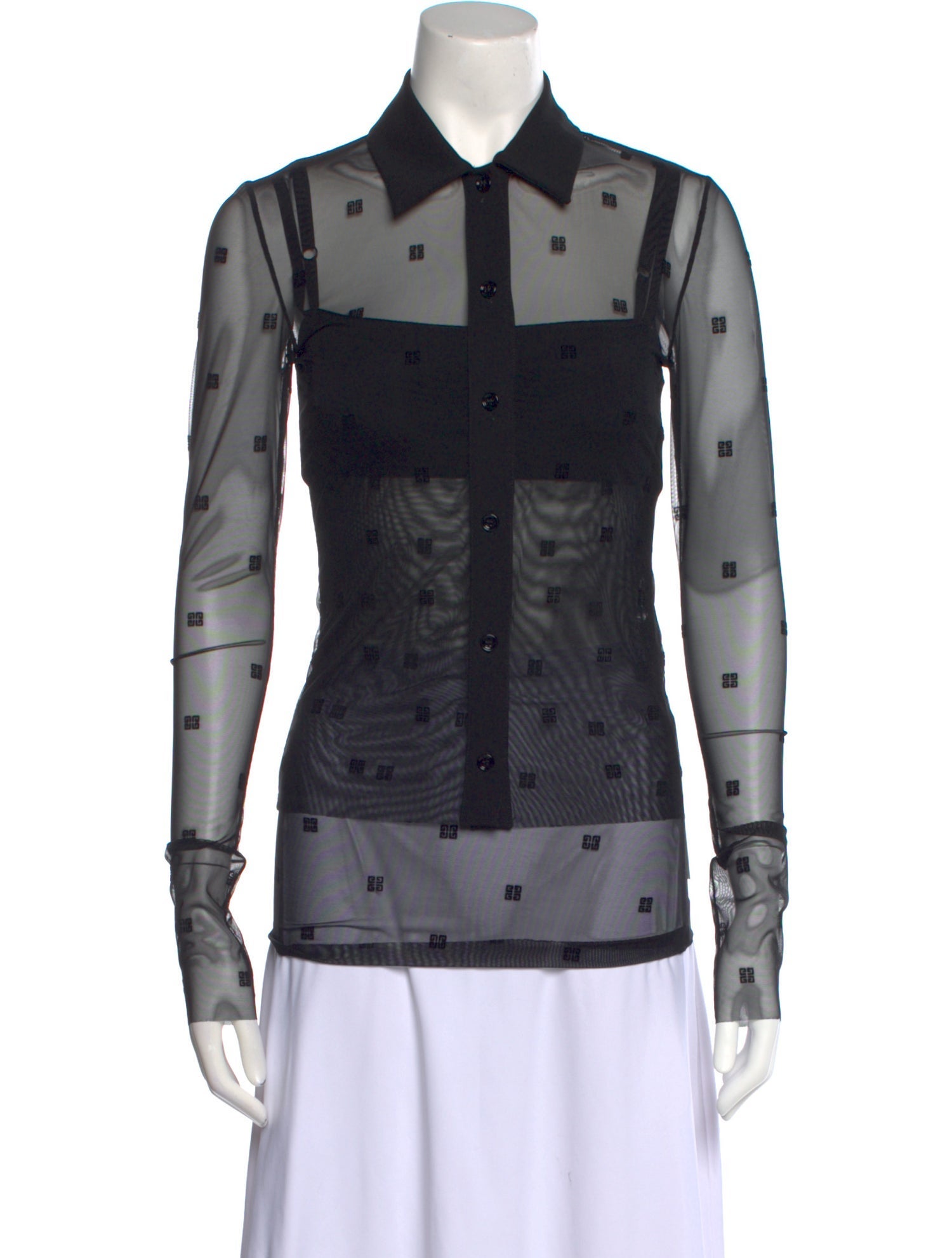 Givenchy Printed Long Sleeve Button-Up Top