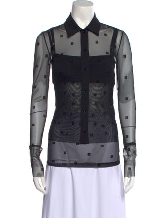 Givenchy Printed Long Sleeve Button-Up Top
