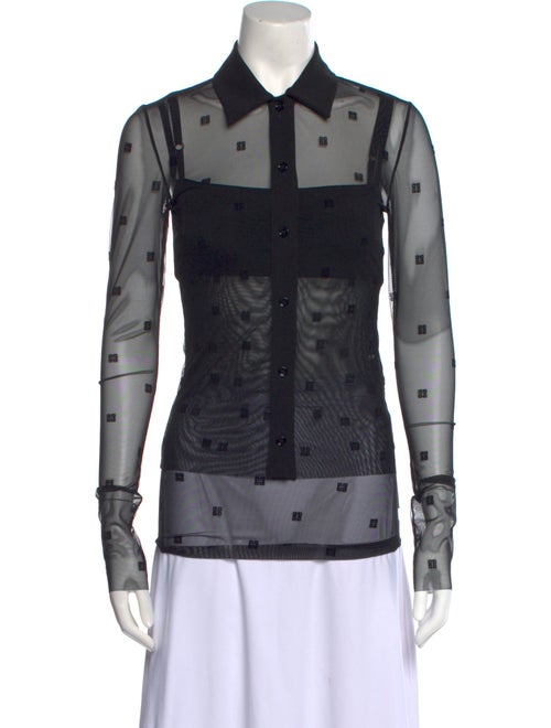 Givenchy Printed Long Sleeve Button-Up Top
