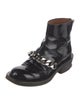 Givenchy Patent Leather Chain-Link Accents Boots