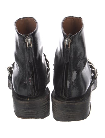 Givenchy Patent Leather Chain-Link Accents Boots