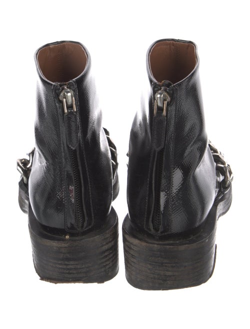 Givenchy Patent Leather Chain-Link Accents Boots