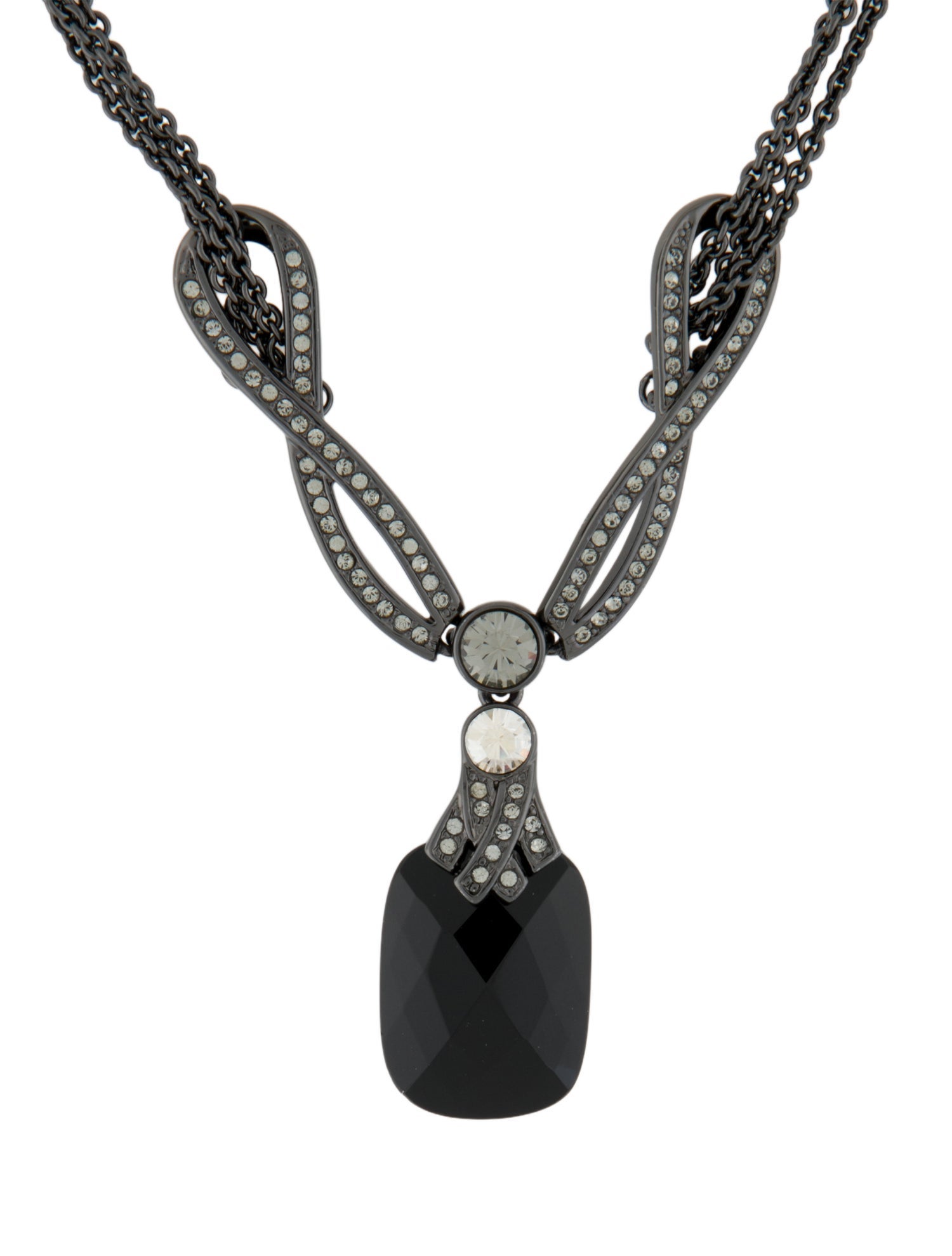 Givenchy Crystal Multistrand Pendant Necklace