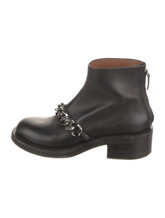Givenchy Leather Chain-Link Accents Combat Boots