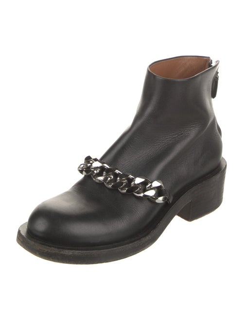 Givenchy Leather Chain-Link Accents Combat Boots
