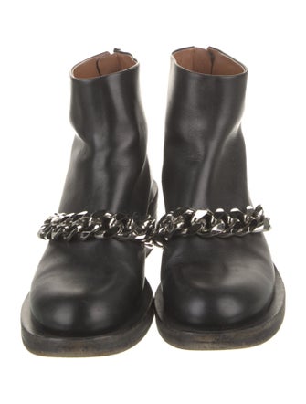 Givenchy Leather Chain-Link Accents Combat Boots