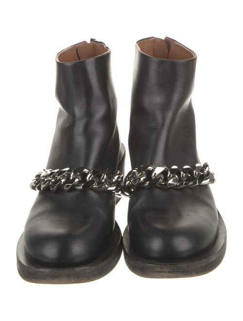 Givenchy Leather Chain-Link Accents Combat Boots