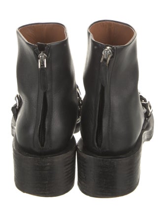Givenchy Leather Chain-Link Accents Combat Boots
