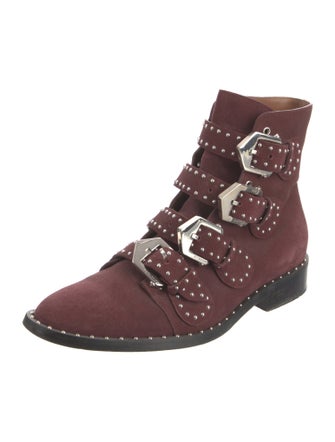 Givenchy Suede Studded Accents Combat Boots
