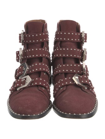 Givenchy Suede Studded Accents Combat Boots