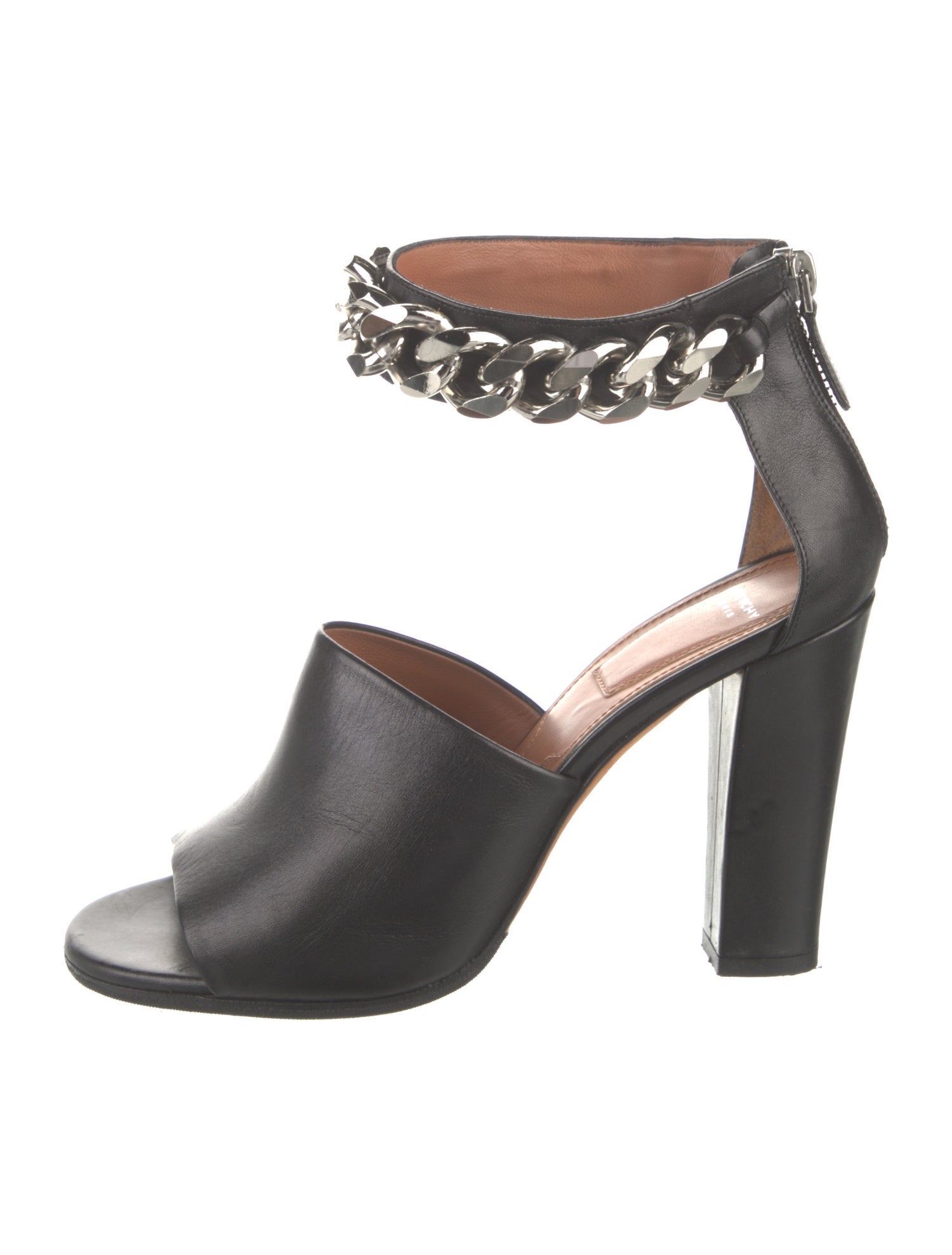 Givenchy Leather Chain-Link Accents Sandals