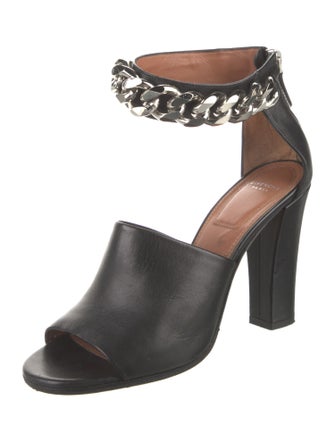 Givenchy Leather Chain-Link Accents Sandals