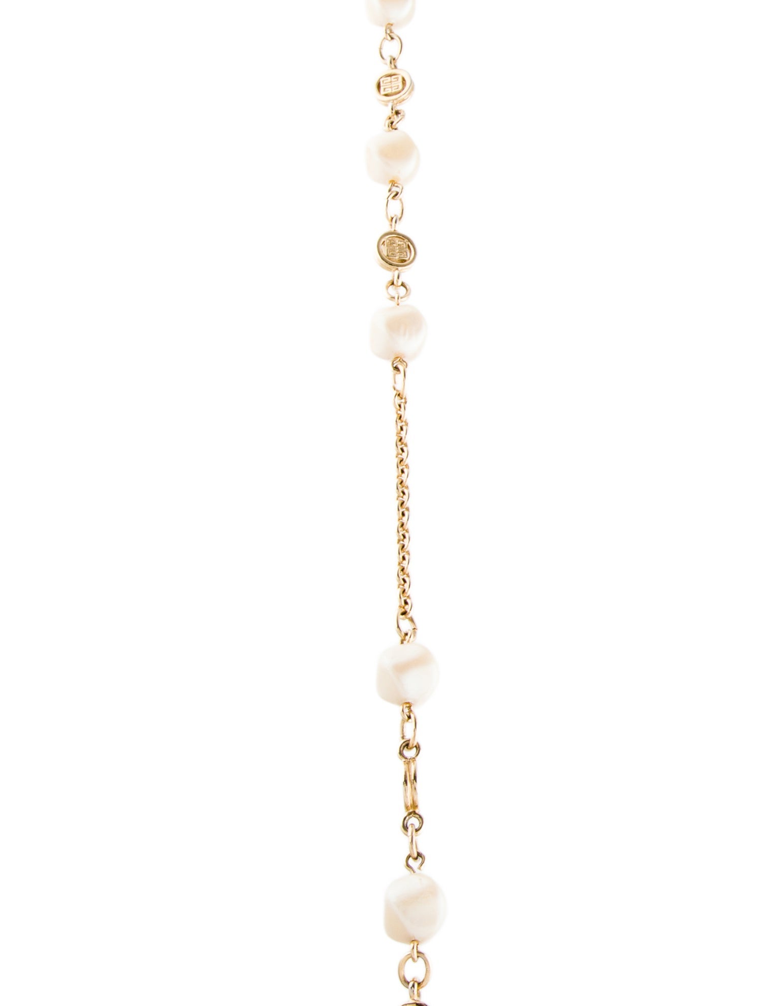 Givenchy Faux Pearl 4G Station Necklace
