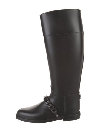 Givenchy Rubber Chain-Link Accents Rain Boots