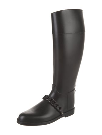 Givenchy Rubber Chain-Link Accents Rain Boots
