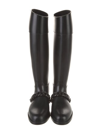 Givenchy Rubber Chain-Link Accents Rain Boots