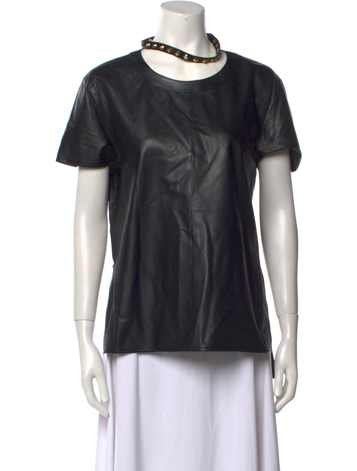 Givenchy Leather Cowl Neck Top