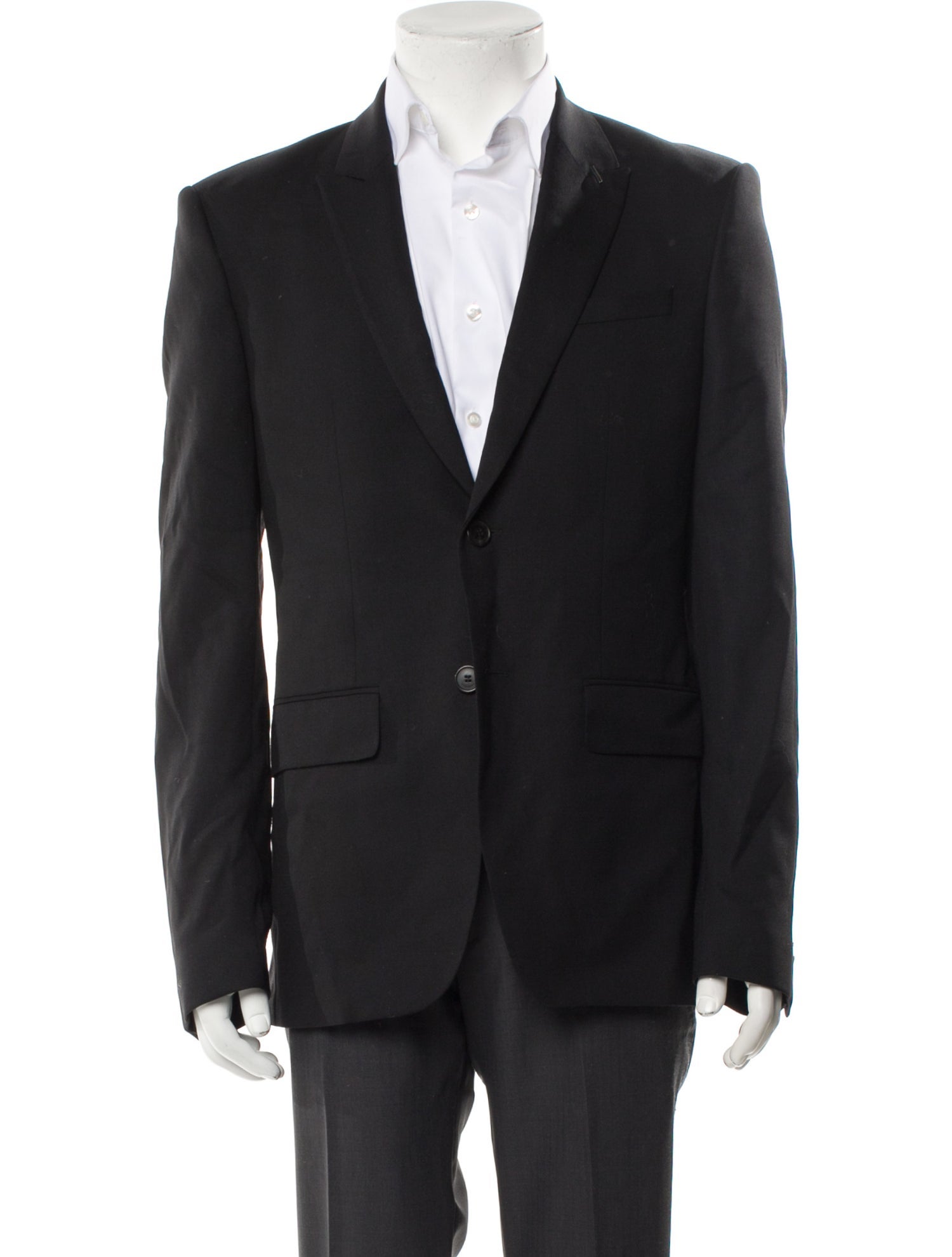 Givenchy Wool Leather Trim Embellishment Blazer