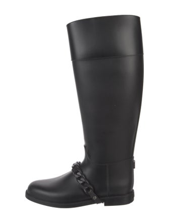 Givenchy Rubber Chain-Link Accents Rain Boots