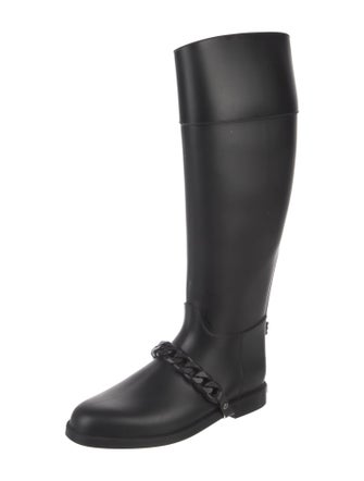 Givenchy Rubber Chain-Link Accents Rain Boots